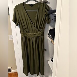 Lyrur Olive faux wrap dress